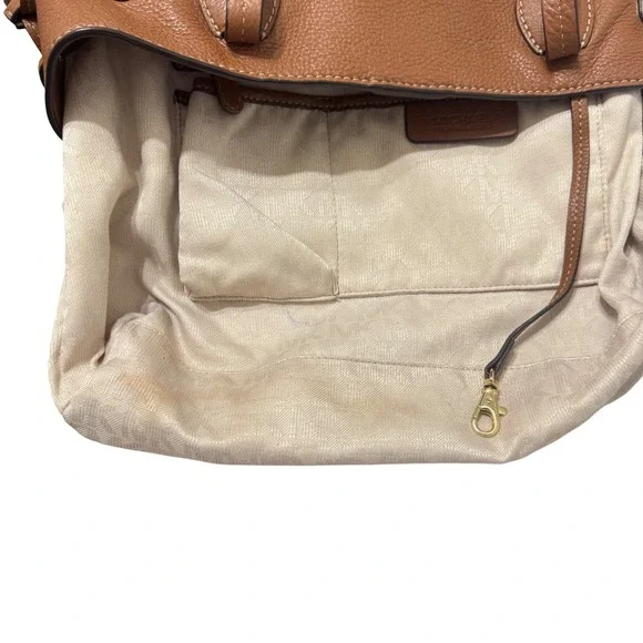 Michael Kors Marina North South Tote Bag Large Cream Tan  Drawstring - Picture 11 of 14